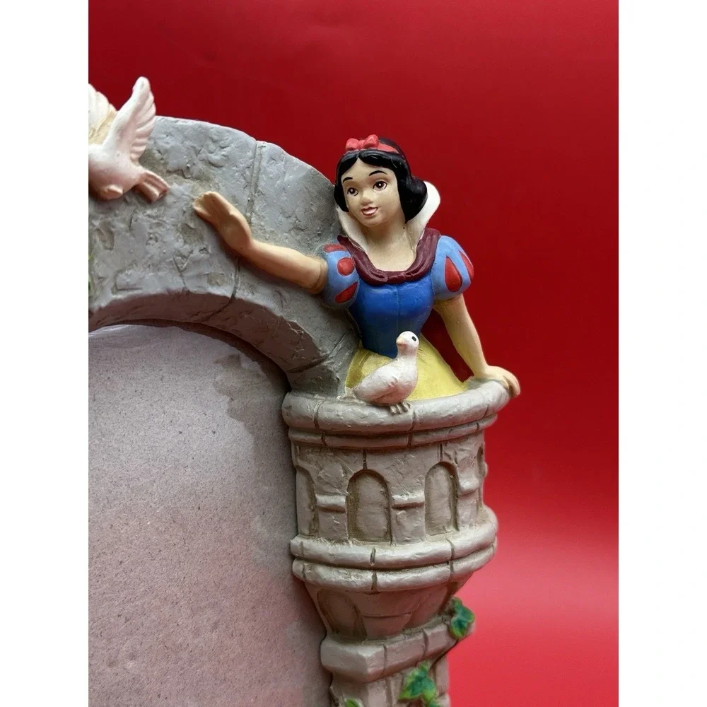 RARE Tokyo Disneyland Princess Snow White & Prince Photo Frame Stand Vintage